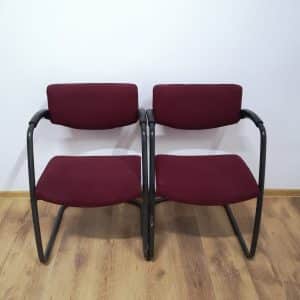 Set-2-scaune-cu-cadru- metalic-tapițerie bordo